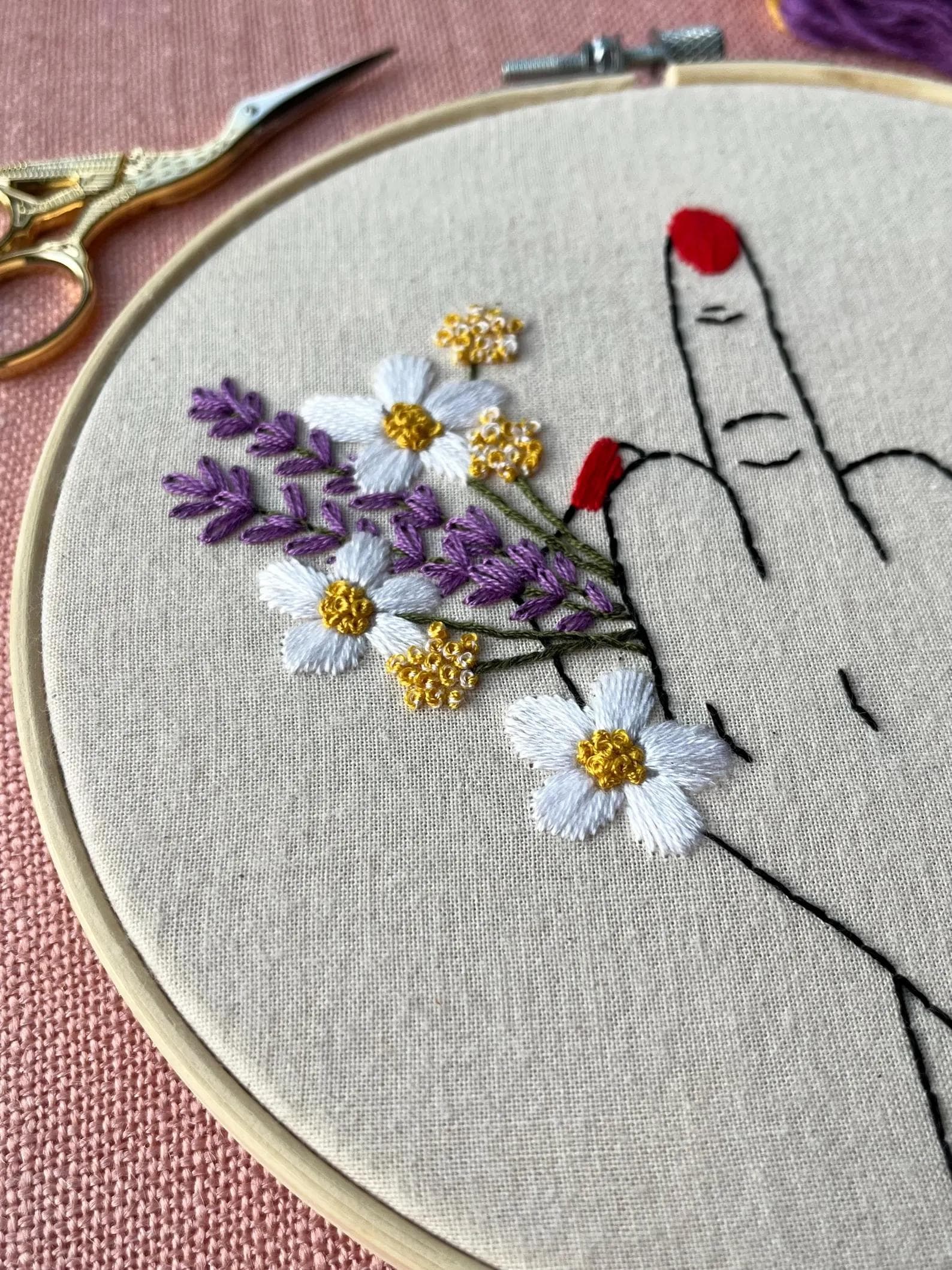 Middle Finger Embroidery Project - Media 2