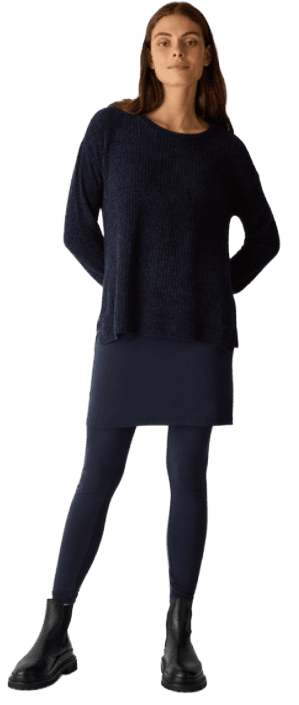 Stretch Jersey Knit Skirted Legging - Media 2