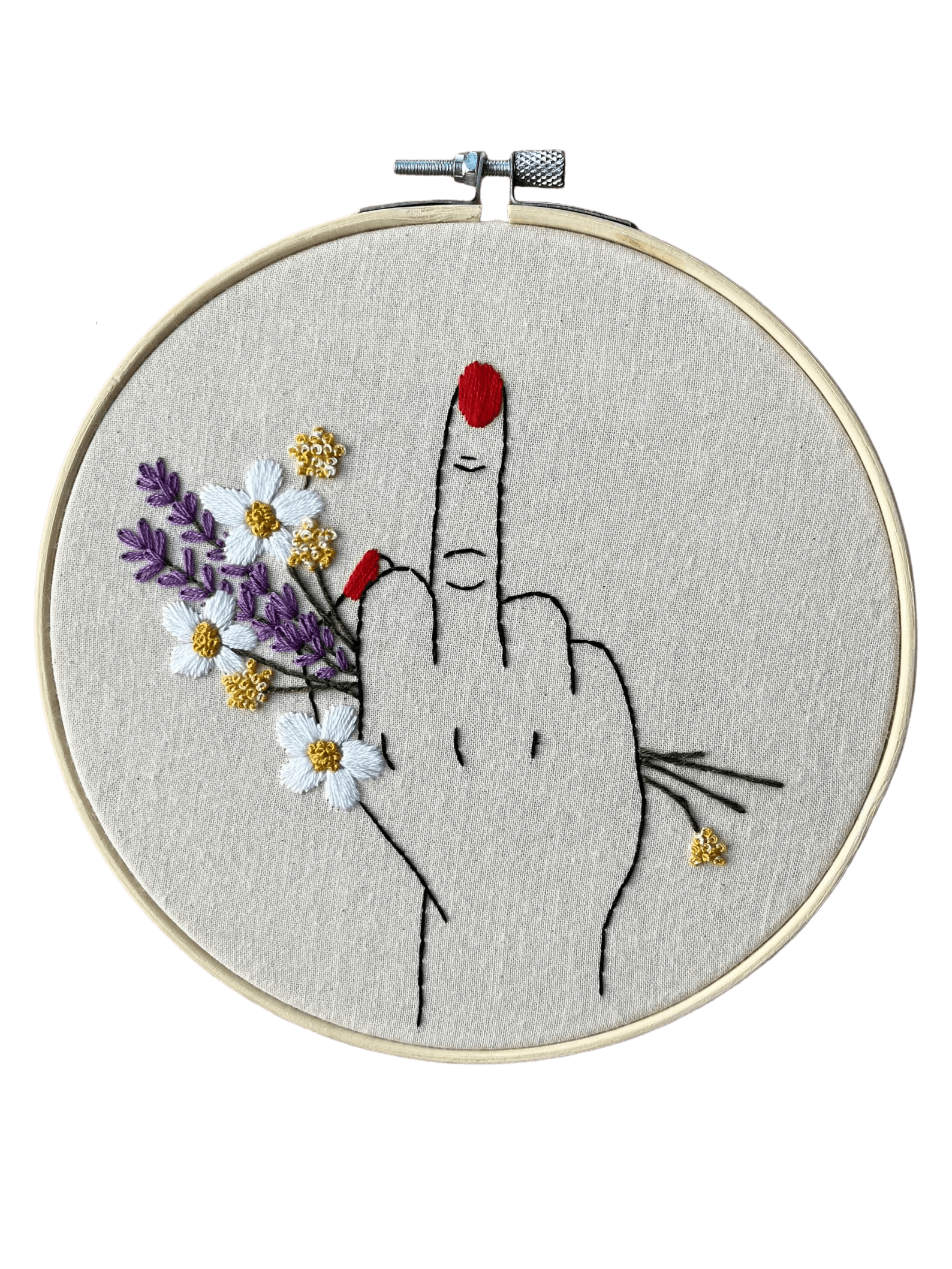 Middle Finger Embroidery Project