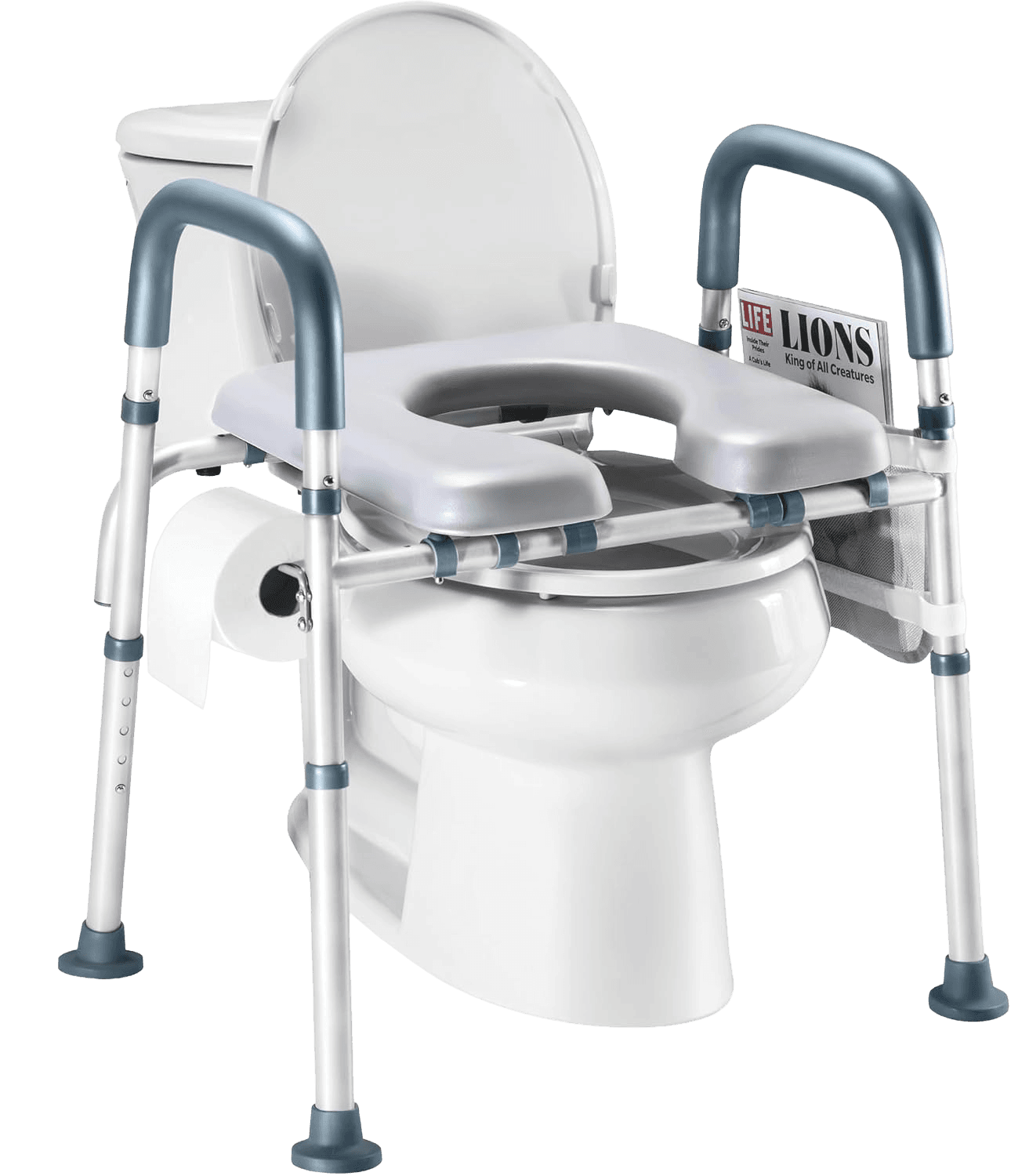 Adjustable Raised Toilet Seat With Handles