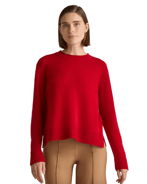 Mongolian Cashmere Boxy Crewneck Sweater - Media 1