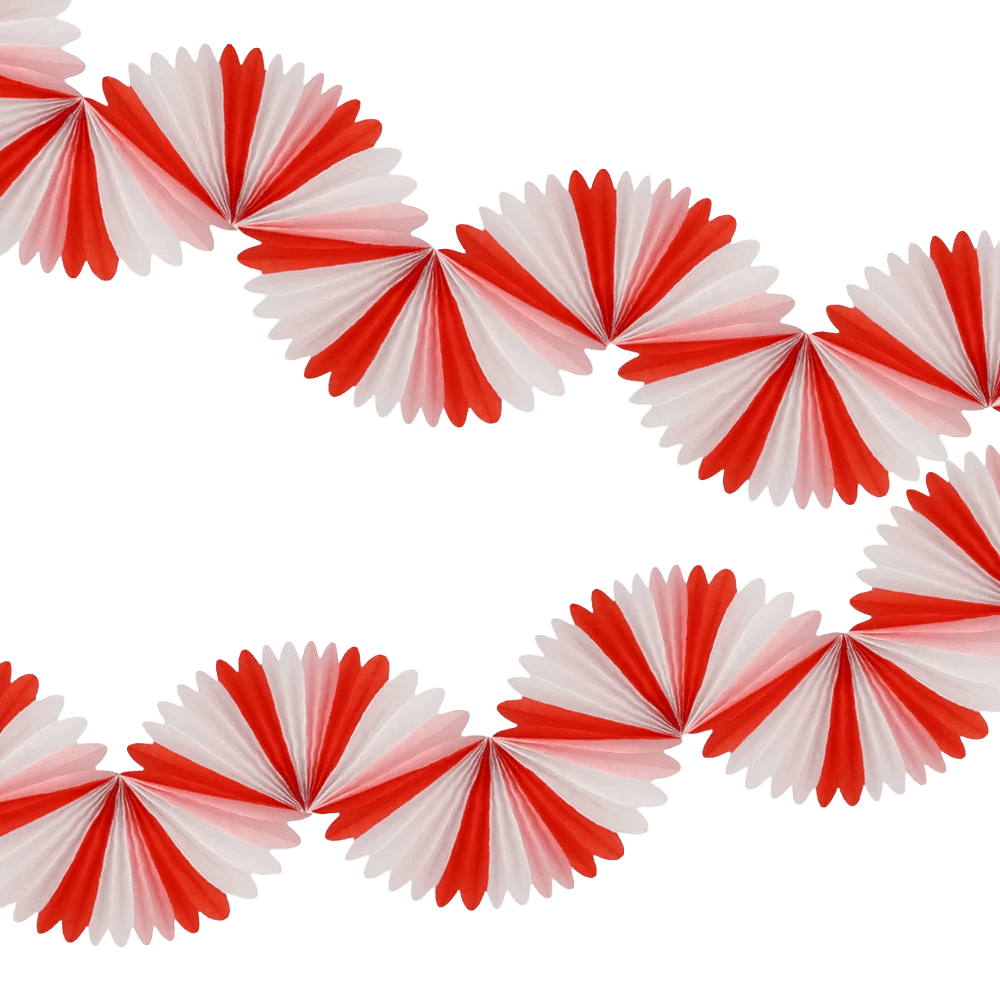 Candy Cane Stripe Honeycomb Garland - Media 1