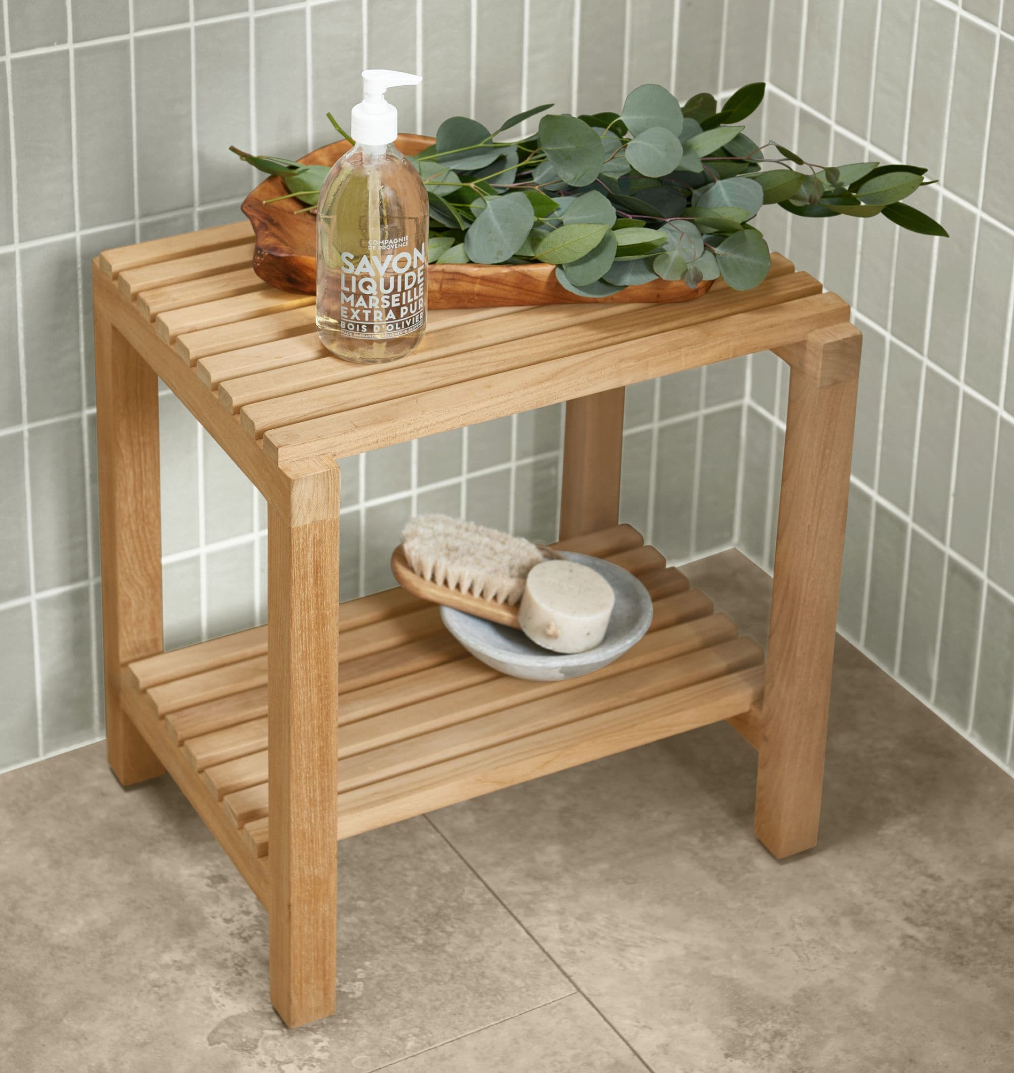 Adela Teak Shower Bench - Media 2