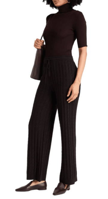 Cable-Knit Wool and Cashmere Pants
