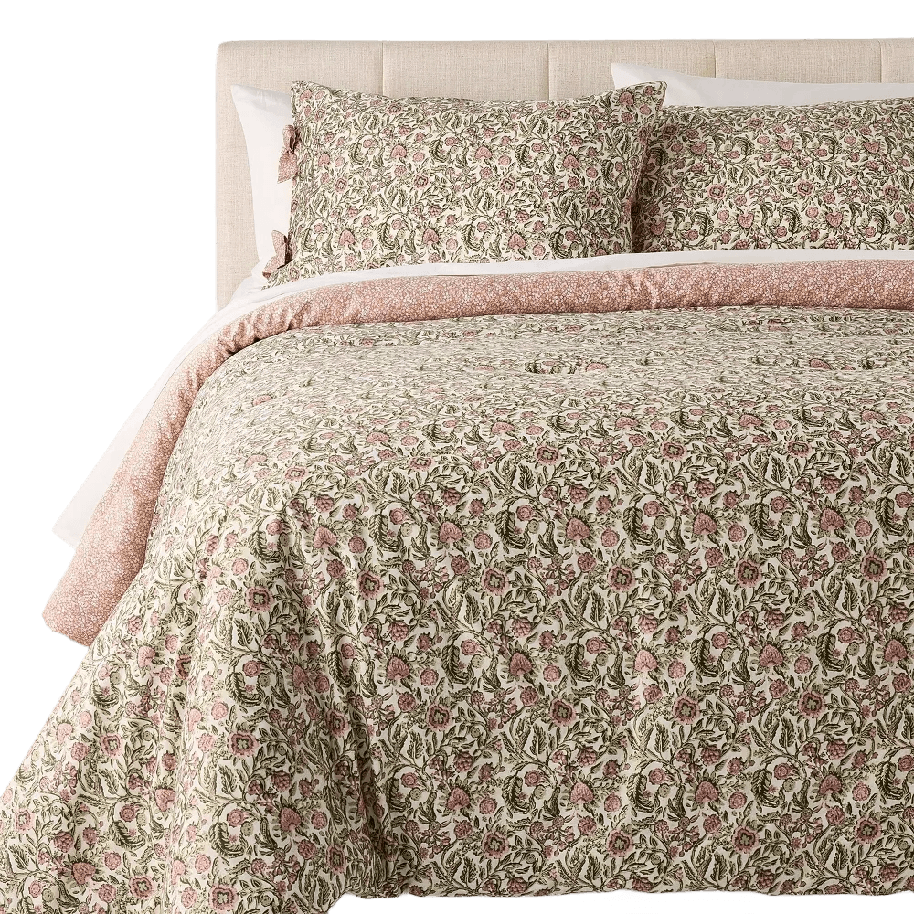 3pc Reversible Floral Comforter Set